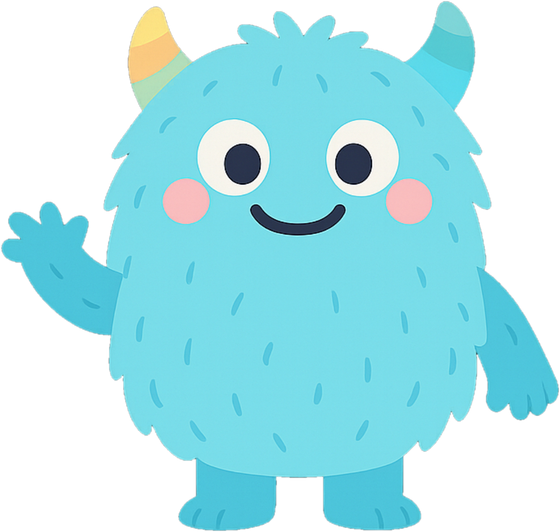 Emi, la mascota de Mind and Soul Kids, saludando